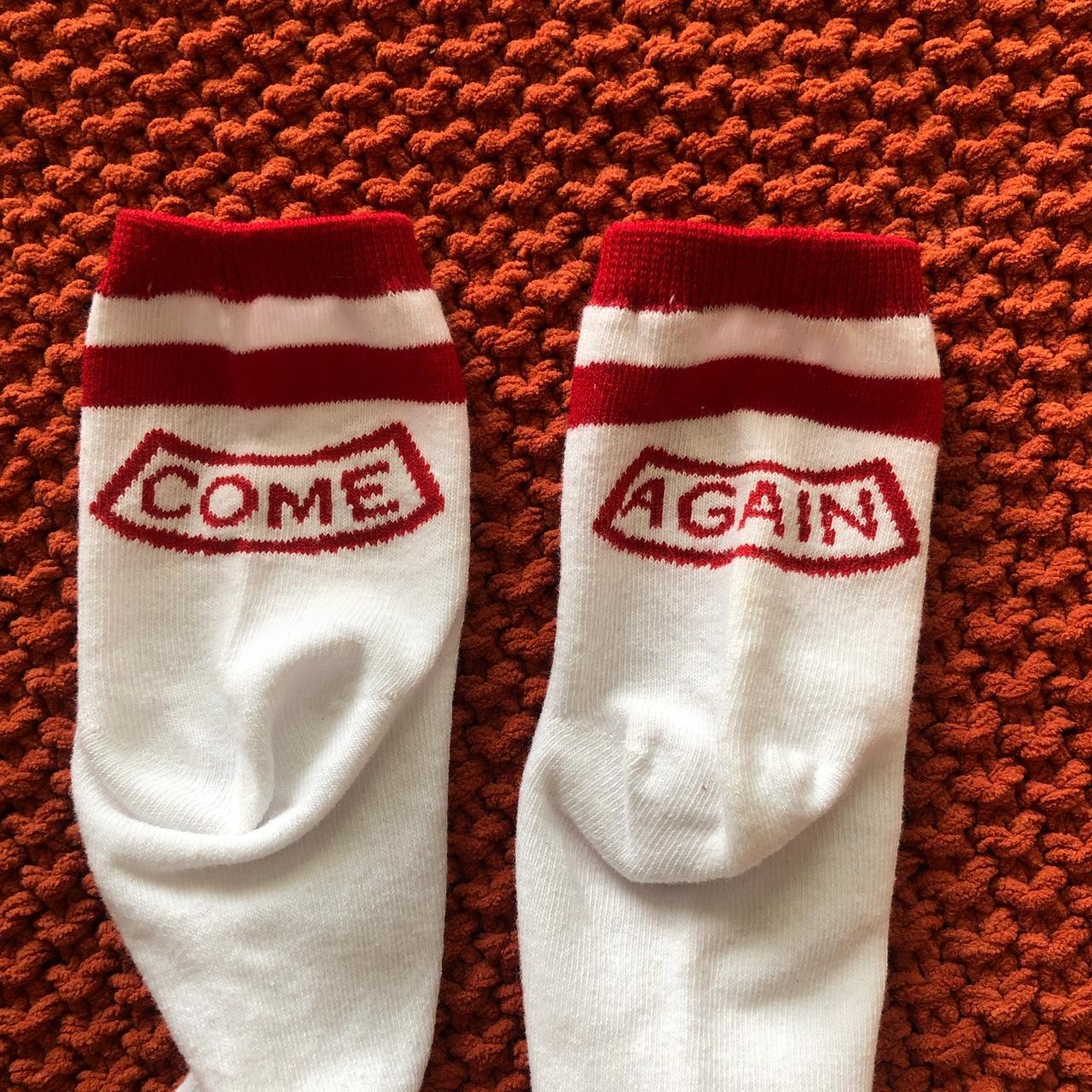 Hot Topic Women's White and Red Socks (3)
