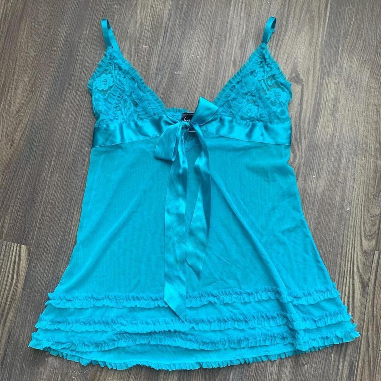 y2k fredericks of hollywood sheer mesh cami.... - Depop