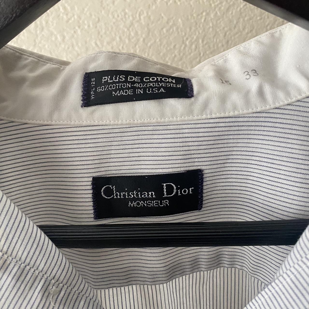 Christian Dior Men's White and Blue Shirt | Depop