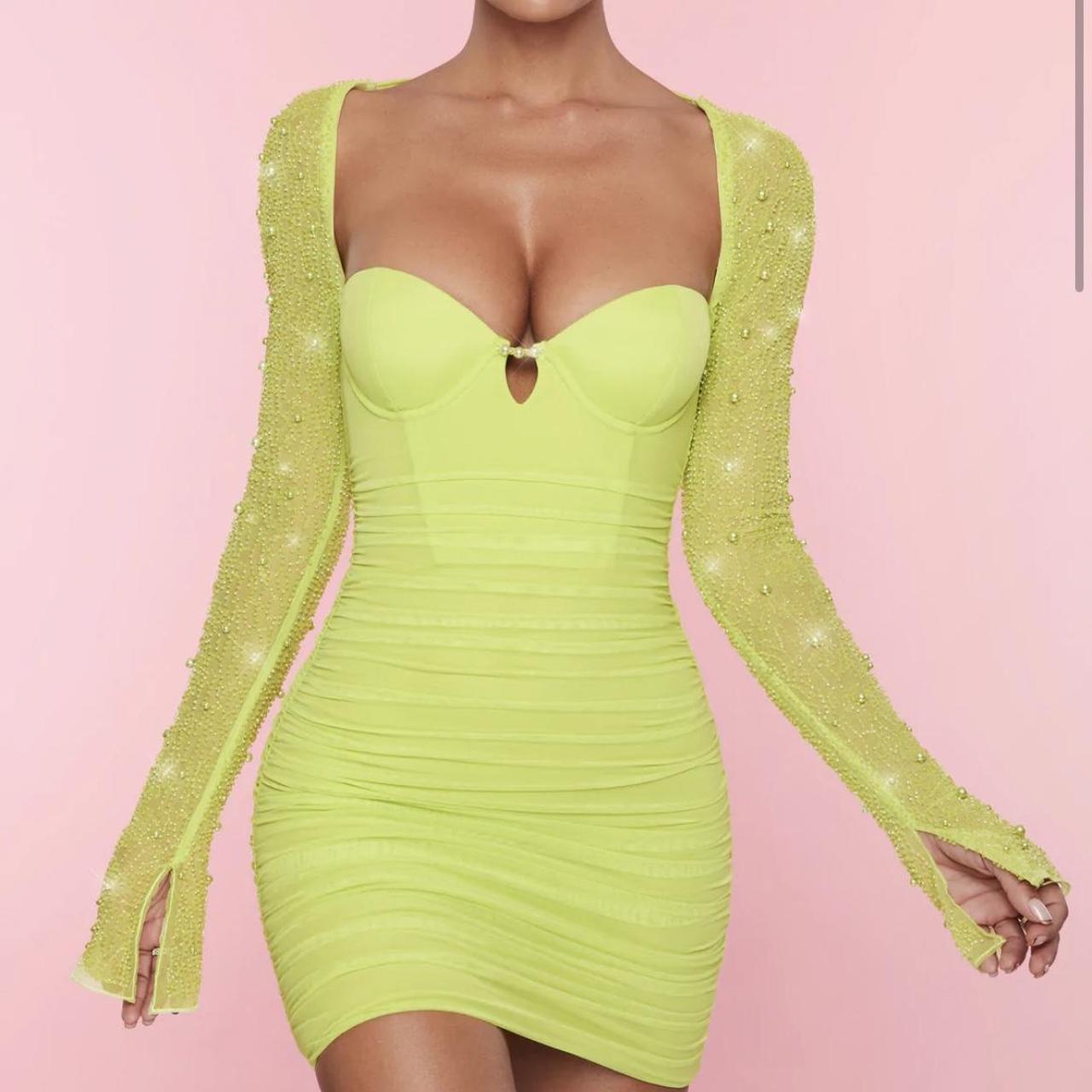 Oh Polly Women's Green Dress Depop