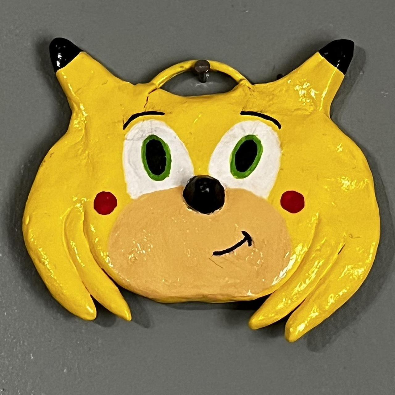Handmade Sonichu medallion made with air dry clay.... - Depop