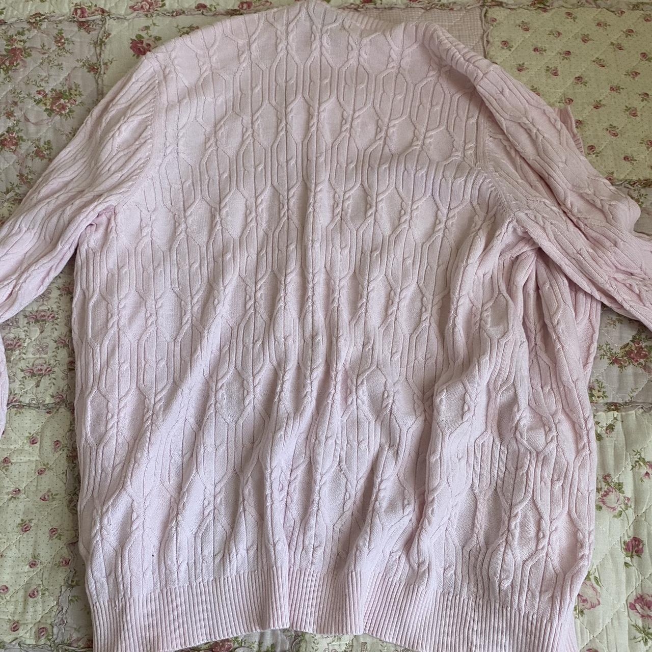 Long Baby Pink Cardigan sleeves go about halfway... Depop