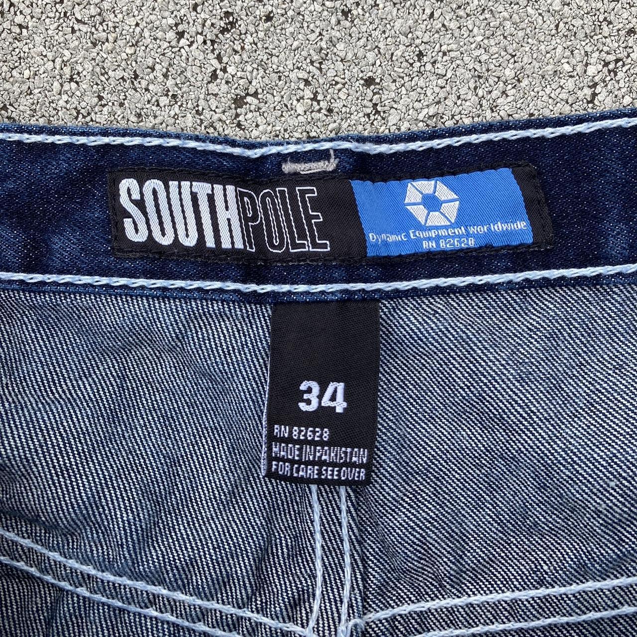 vintage y2k baggy southpole dark wash jeans minor... - Depop