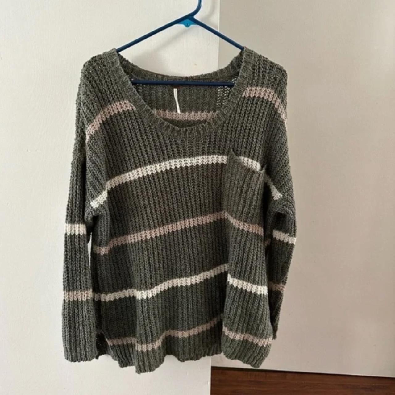 Free people knit striped sweater. Super cute and... - Depop