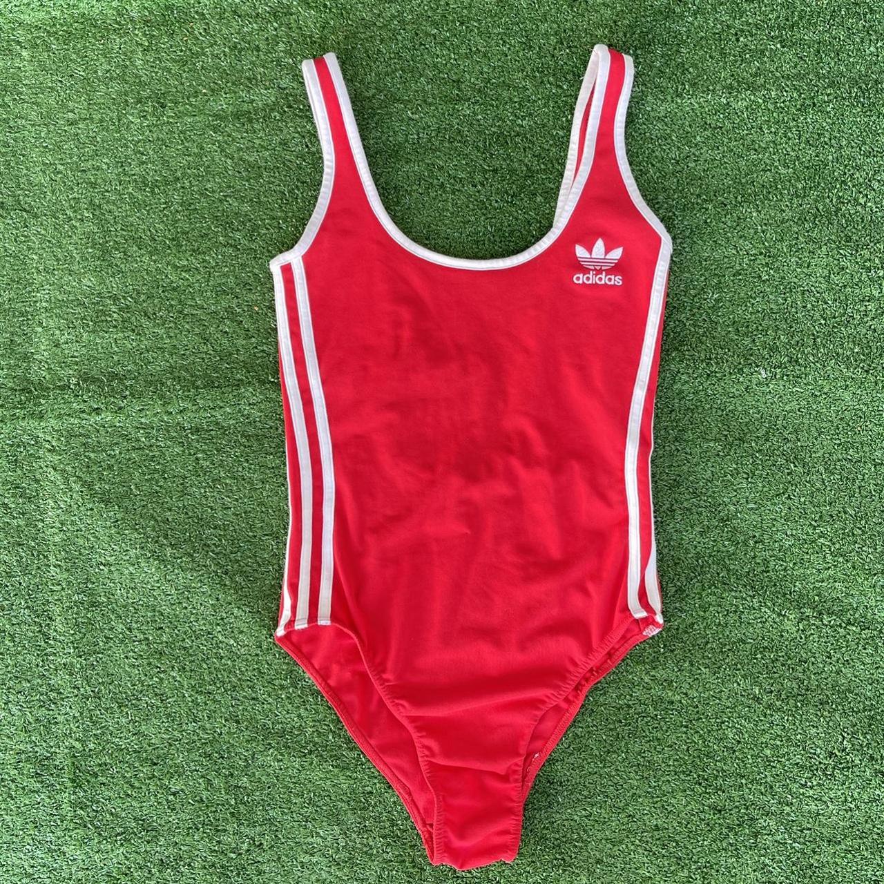 Red Adidas Backless Bodysuit - Depop