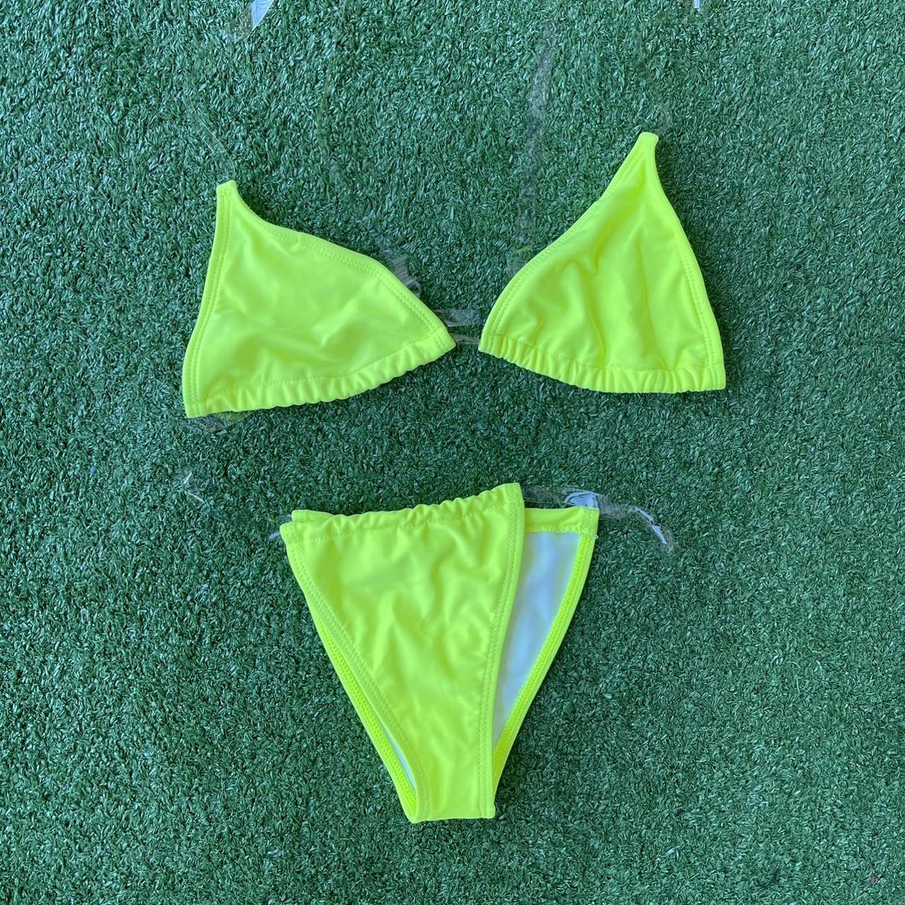 Clear Strap neon bikini, never worn didn’t