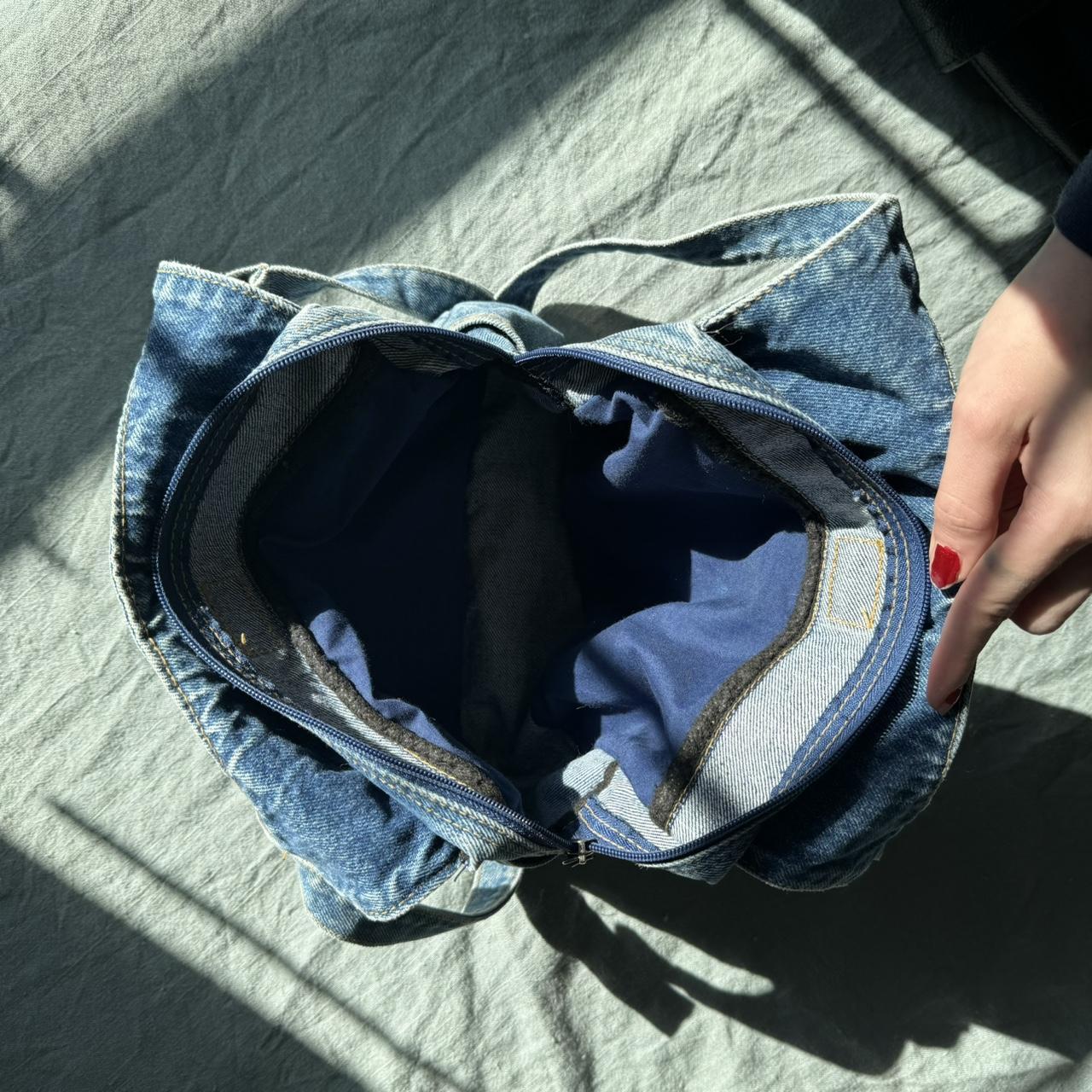 Small denim messenger bag with lots and lots of... - Depop