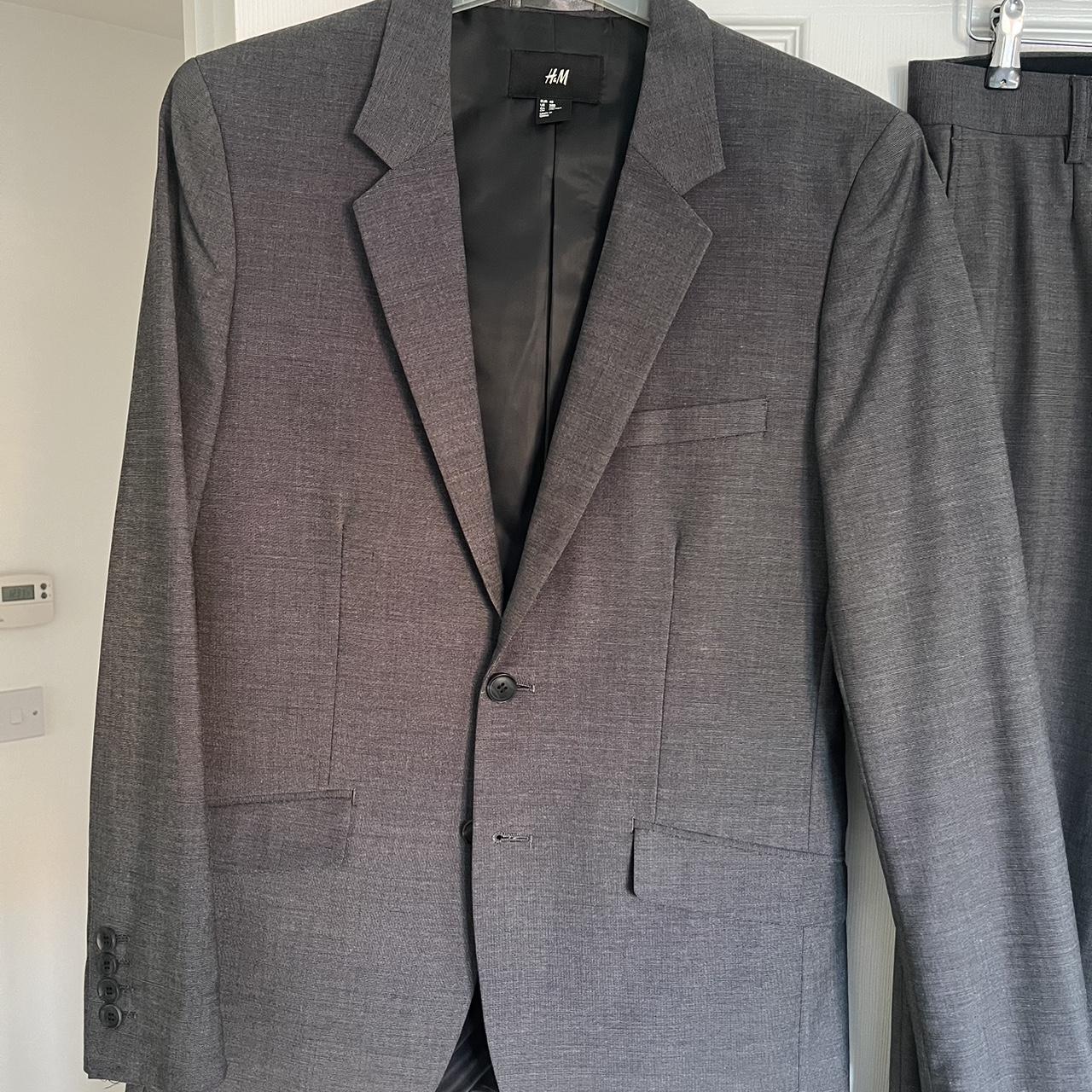 H&M men’s dark grey/charcoal suit Worn once and dry... - Depop