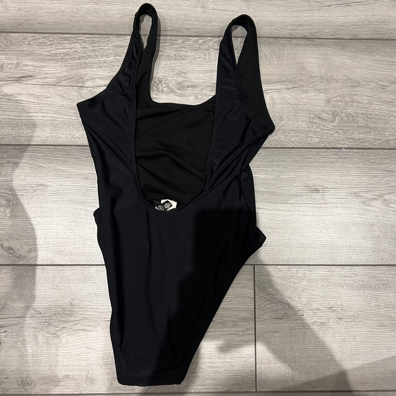 Missguided black swimsuit Text : idgaf Worn once... - Depop