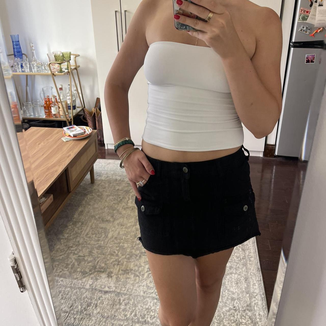 Super cute Brandy Melville black cargo mini skirt!... Depop