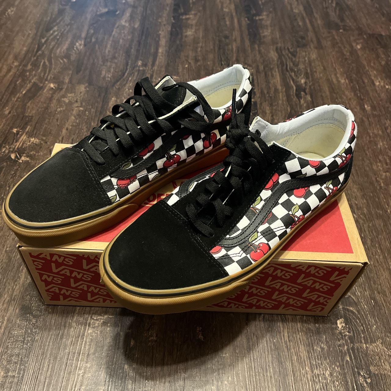 Vans Old Skool Cherry Checker with Gum sole Depop