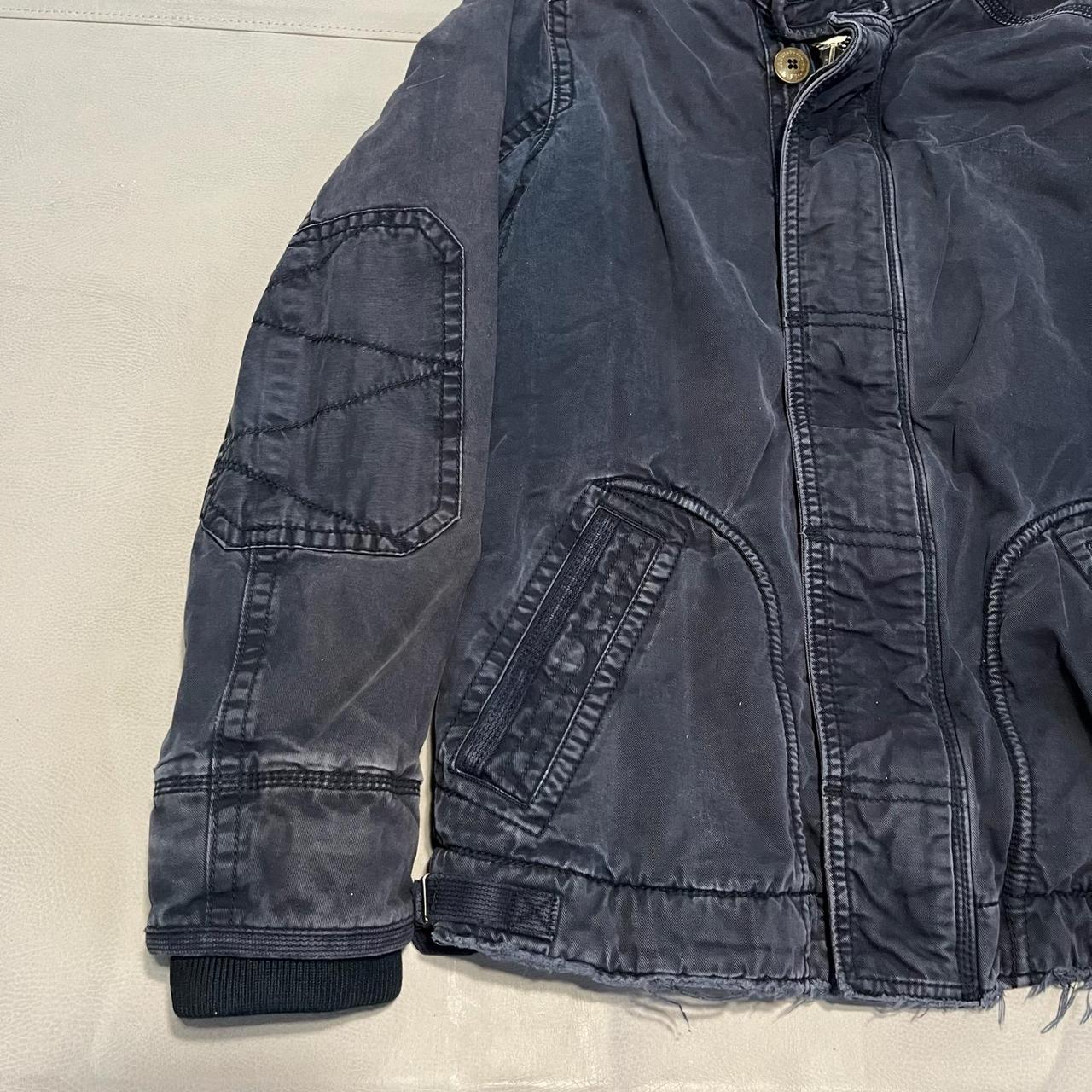 Abercrombie & Fitch Men's Bomber Jacket - Blue/Br… - image 2