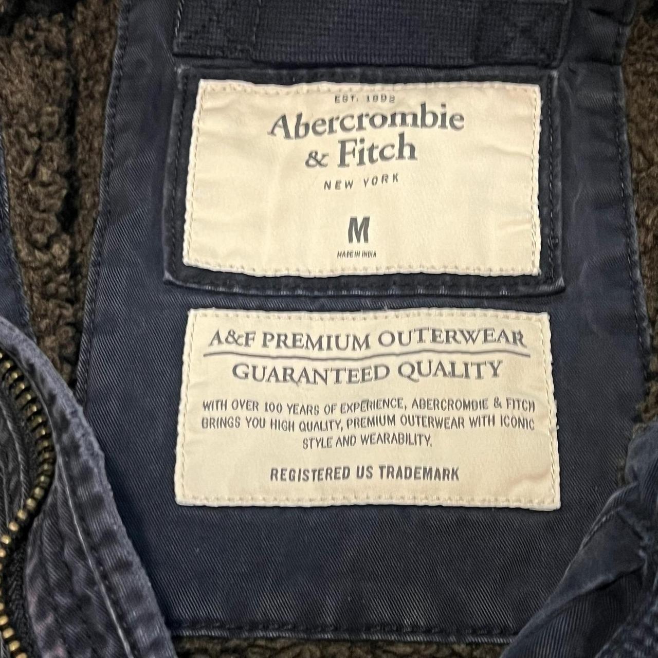 Abercrombie & Fitch Men's Bomber Jacket - Blue/Br… - image 5