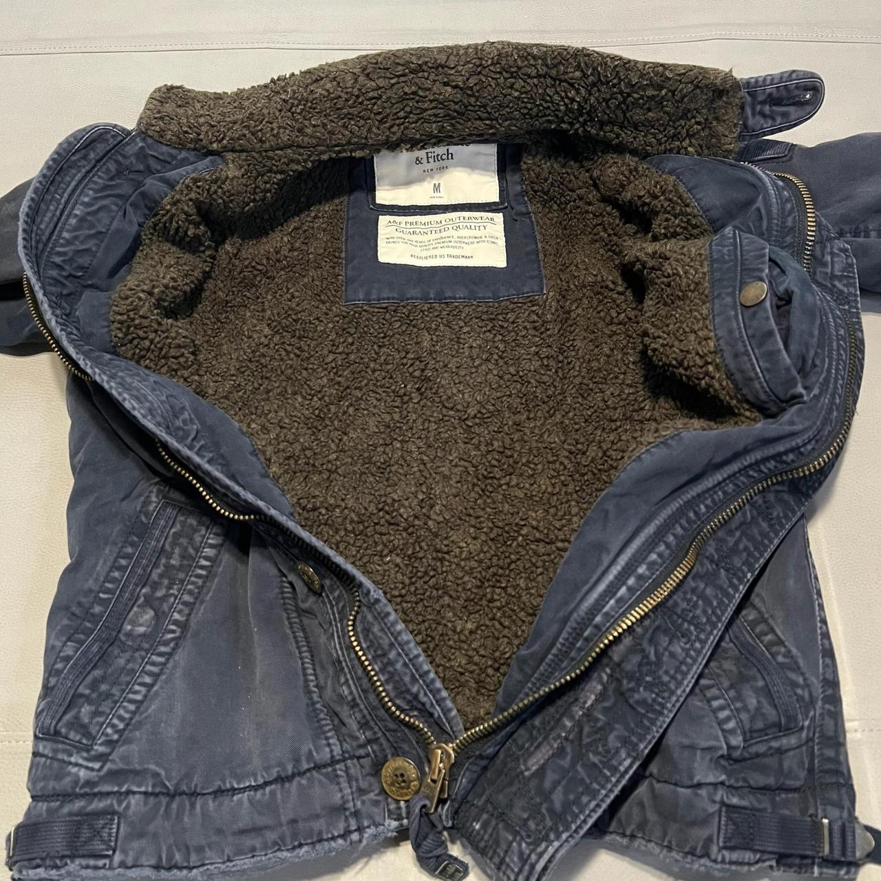 Abercrombie & Fitch Men's Bomber Jacket - Blue/Br… - image 6