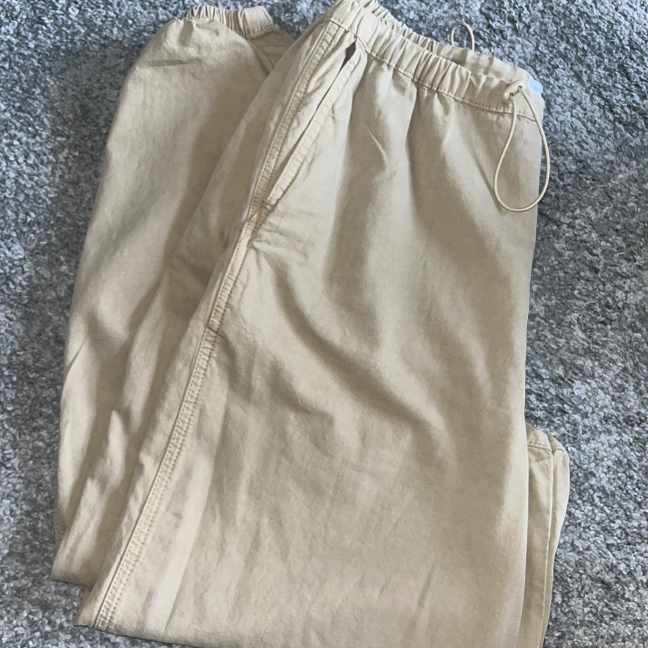 Primark tan/beige oversized parachute cargo... - Depop