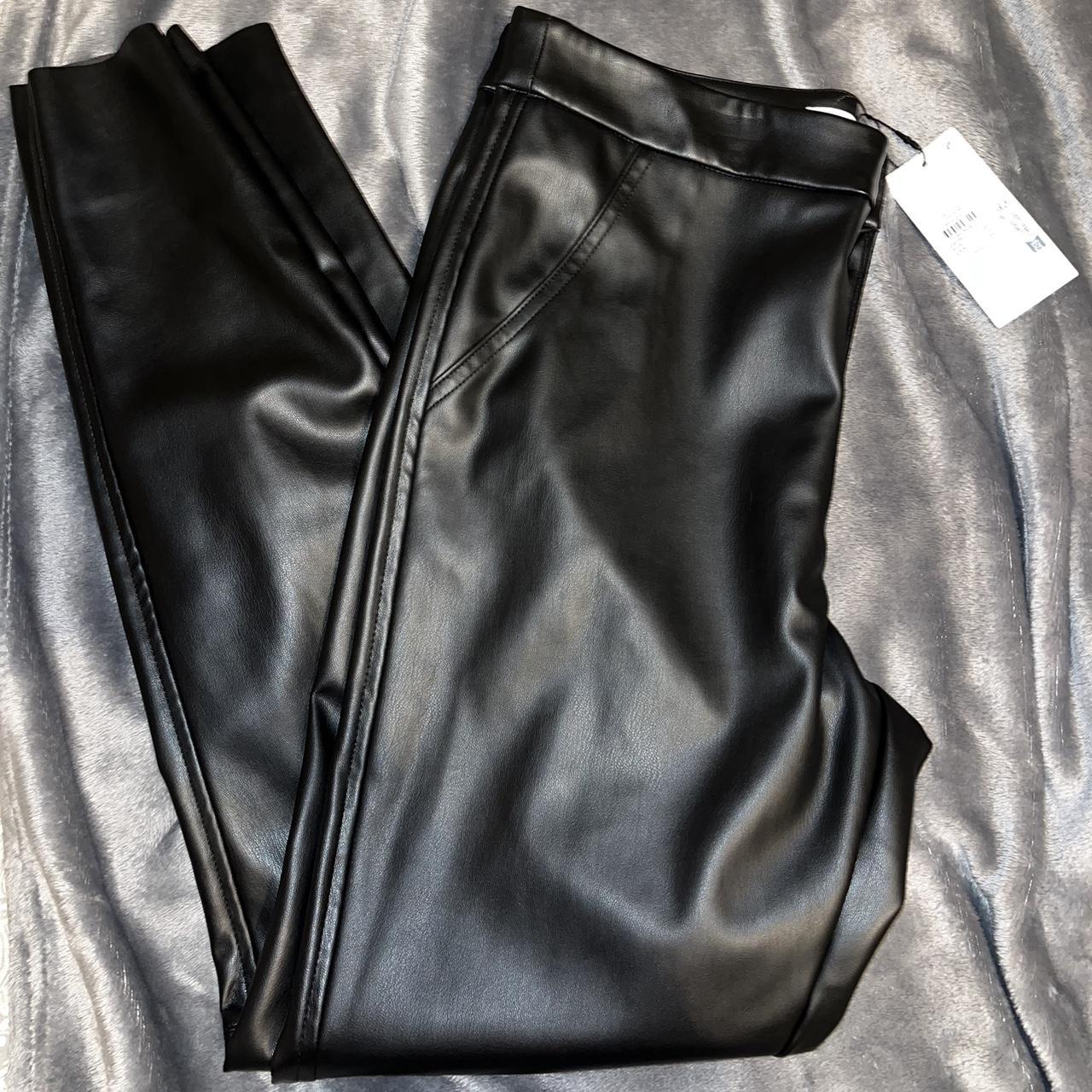 Primark women’s black leather trousers. Brand new... - Depop