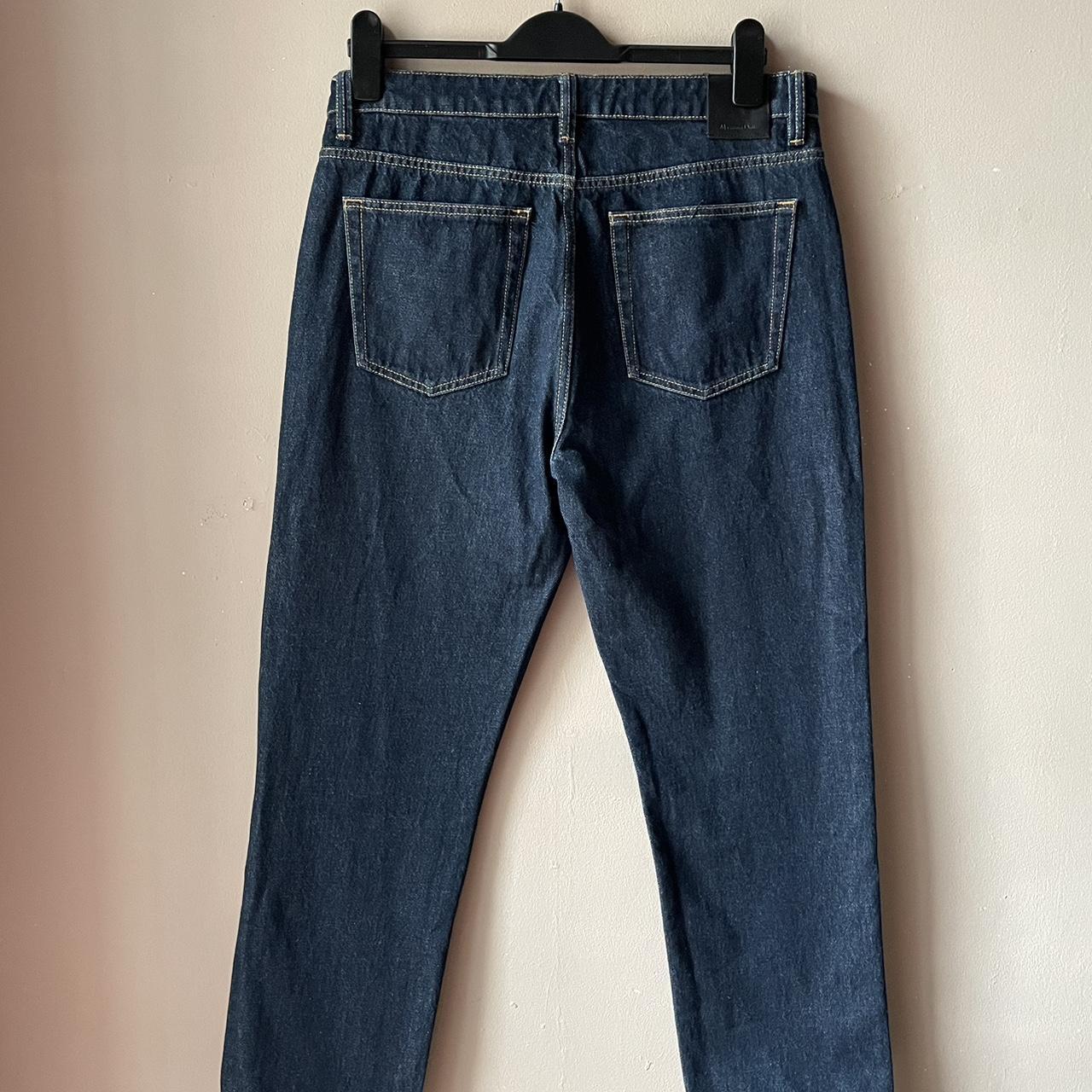 Massimo Dutti Women's Navy and Blue Jeans | Depop