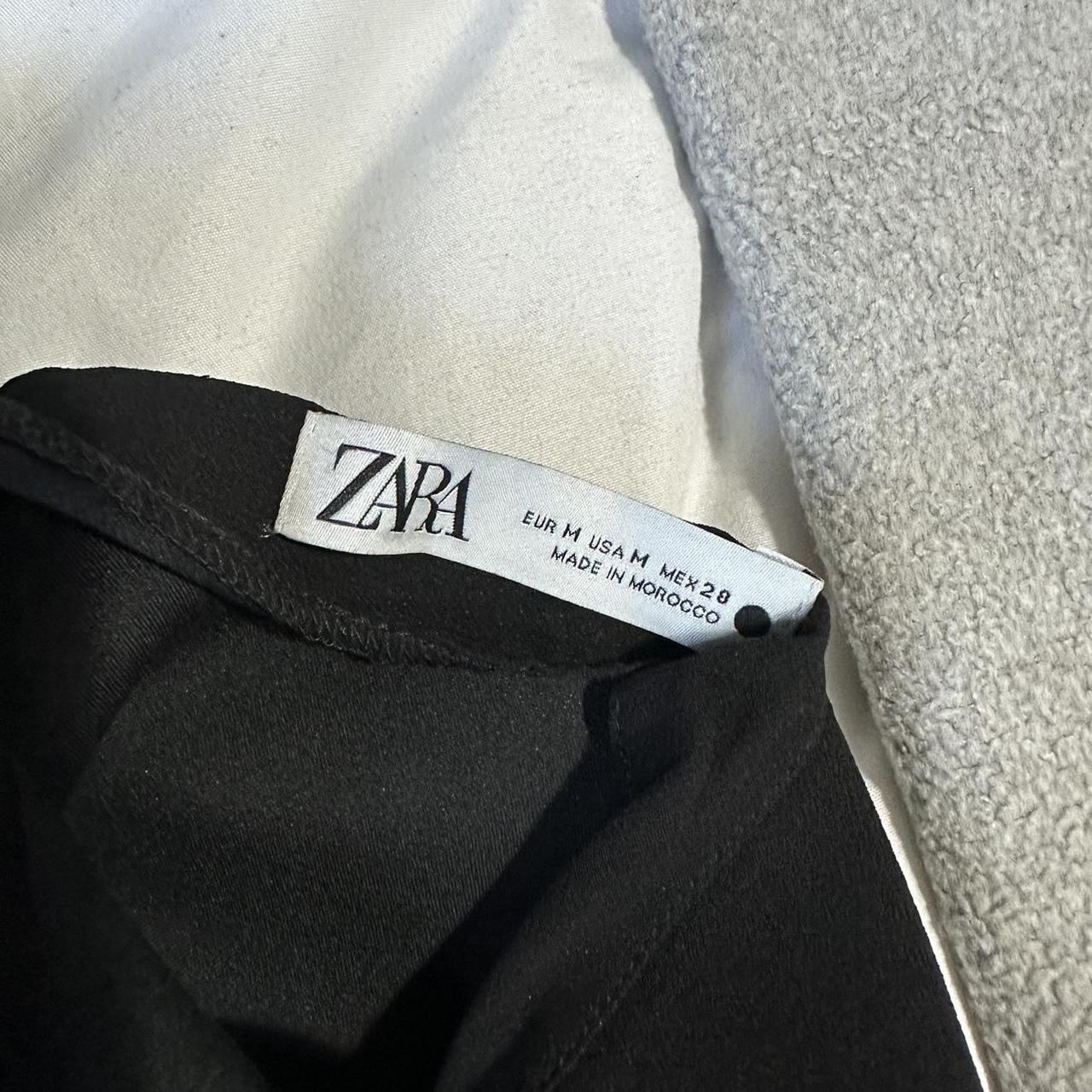 Zara black mini dress A-line, zip fastening at the... - Depop