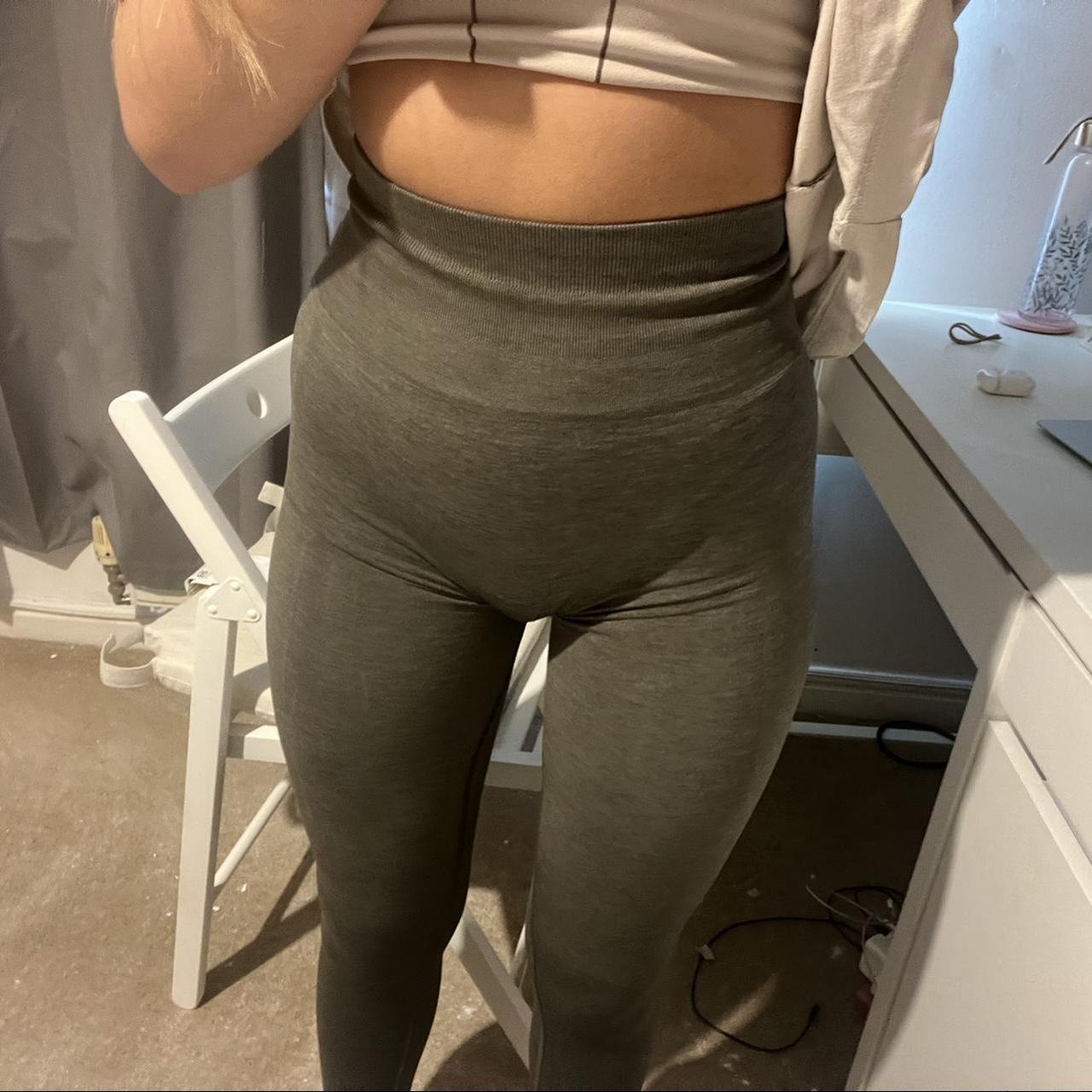 Brown Alphalete amplify leggings Mocha Repaired seam... Depop