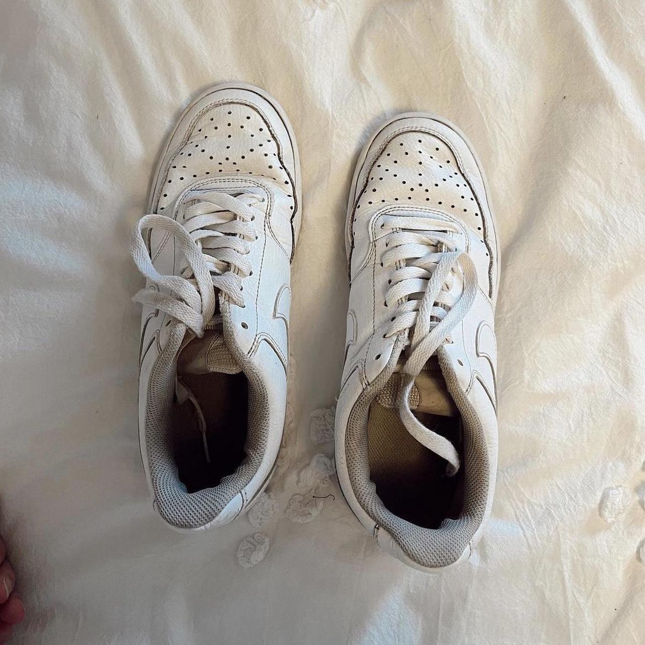 white nikes look like air forces size 8.5... - Depop