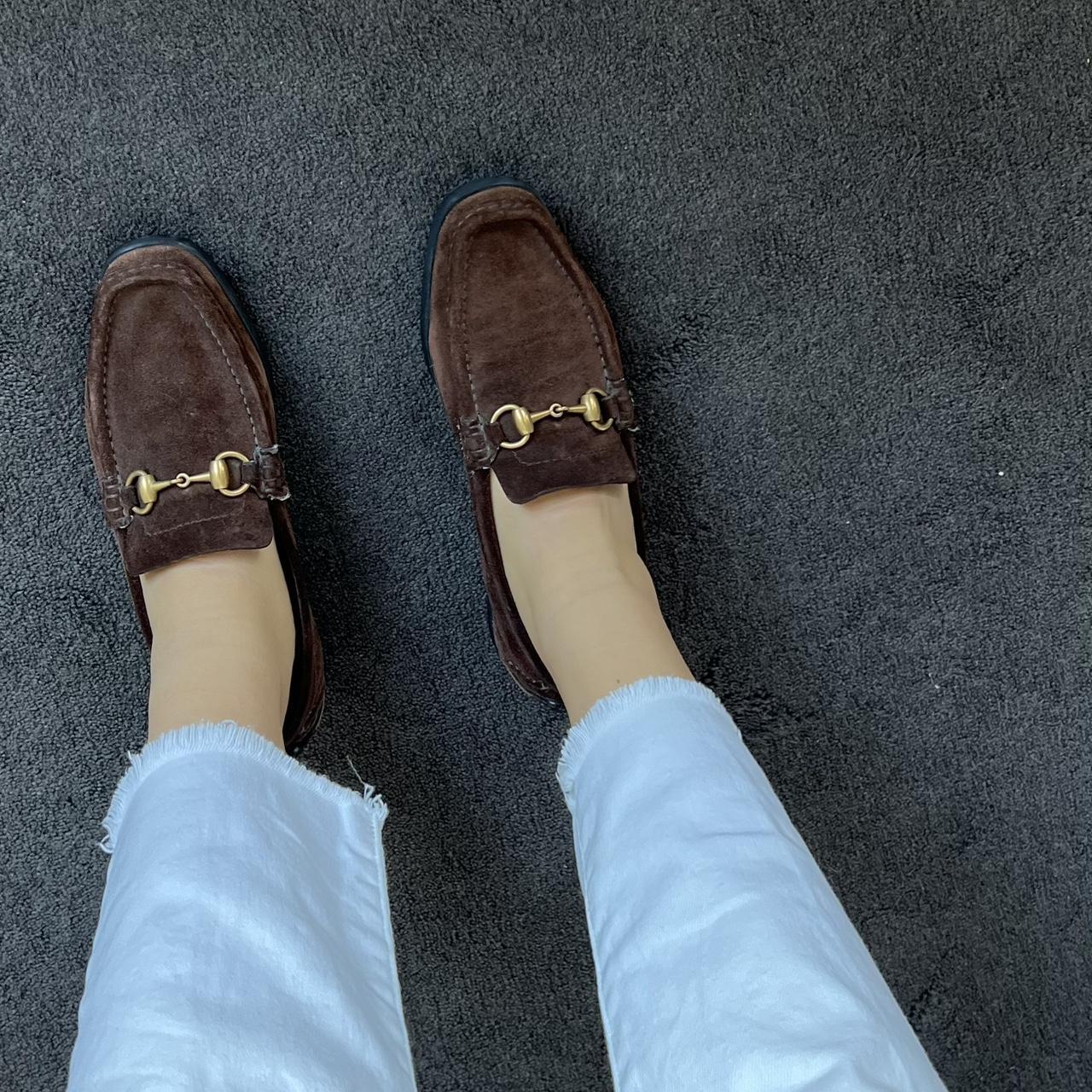 mens brown suede gucci loafers