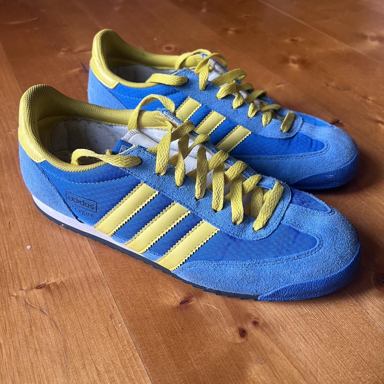 Adidas blue and yellow sneakers Dragon s UK 7.5 or