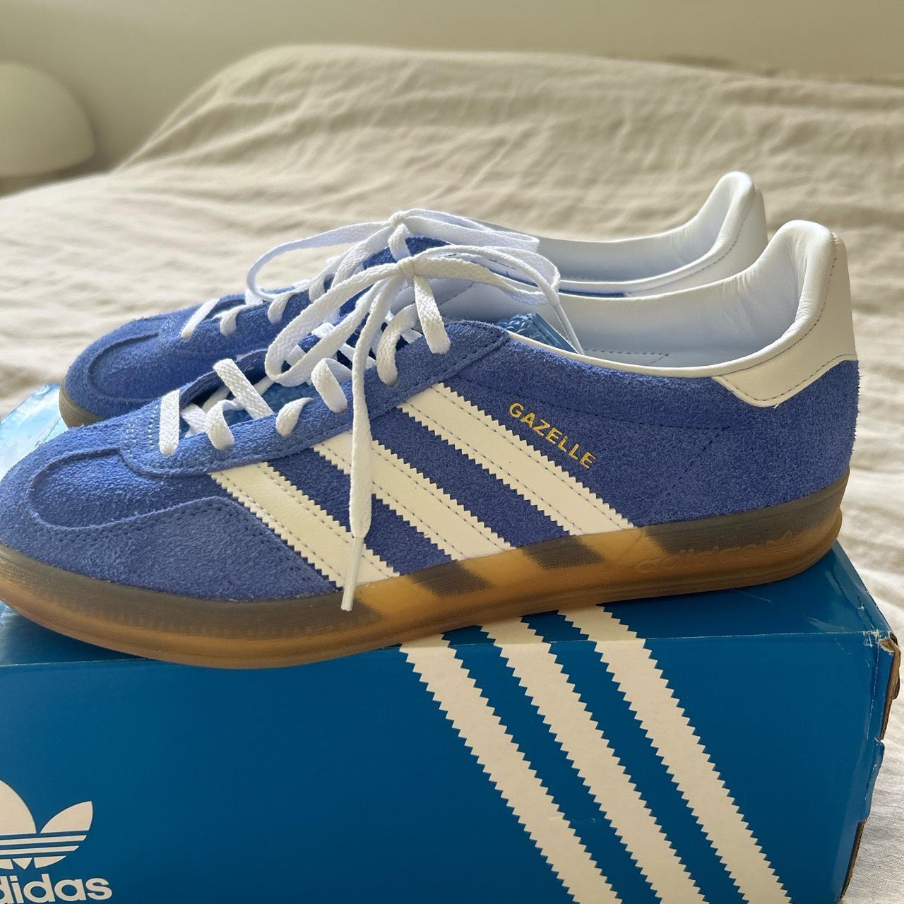 Brand new Adidas gazelle. Size us9, uk 7.5 Blue,... - Depop