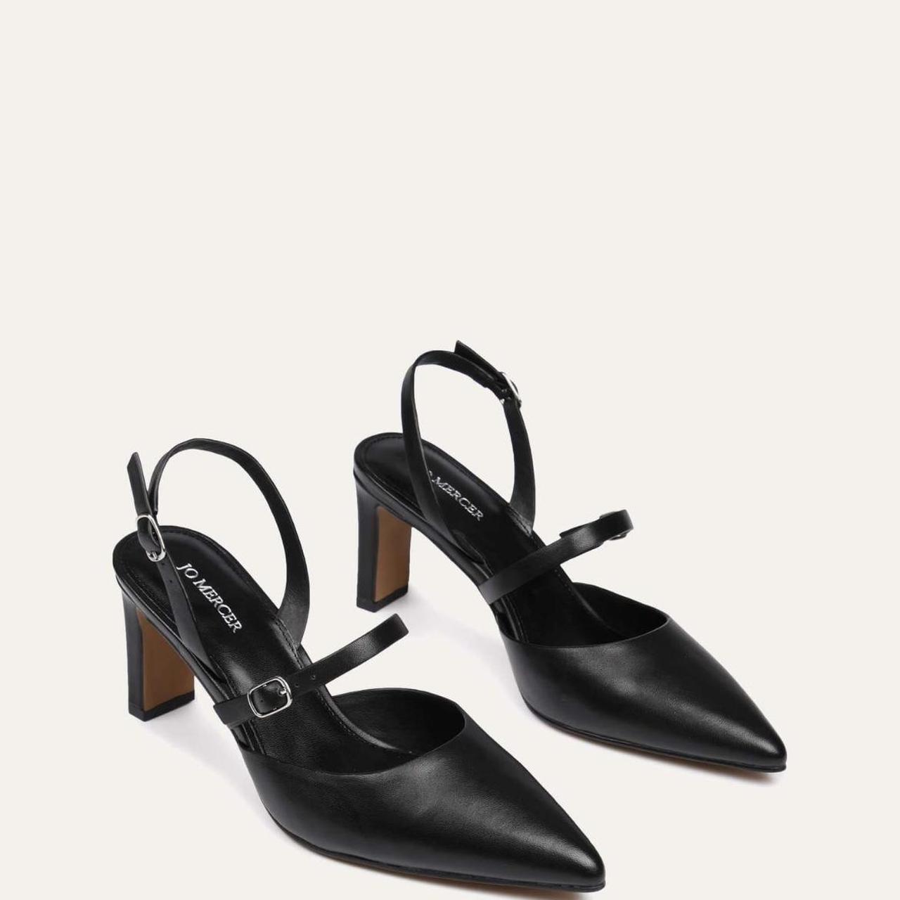Jo Mercer Karina Mid heels black leather size 36... - Depop