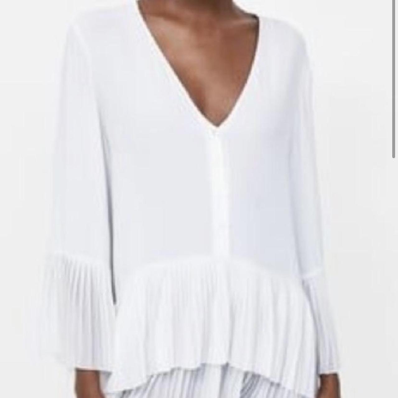 RARE Zara White Pleated Shirt Dress sold out size