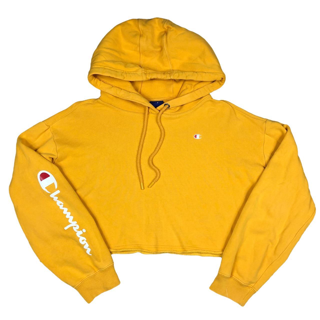 Champion yellow crop hoodie best sale