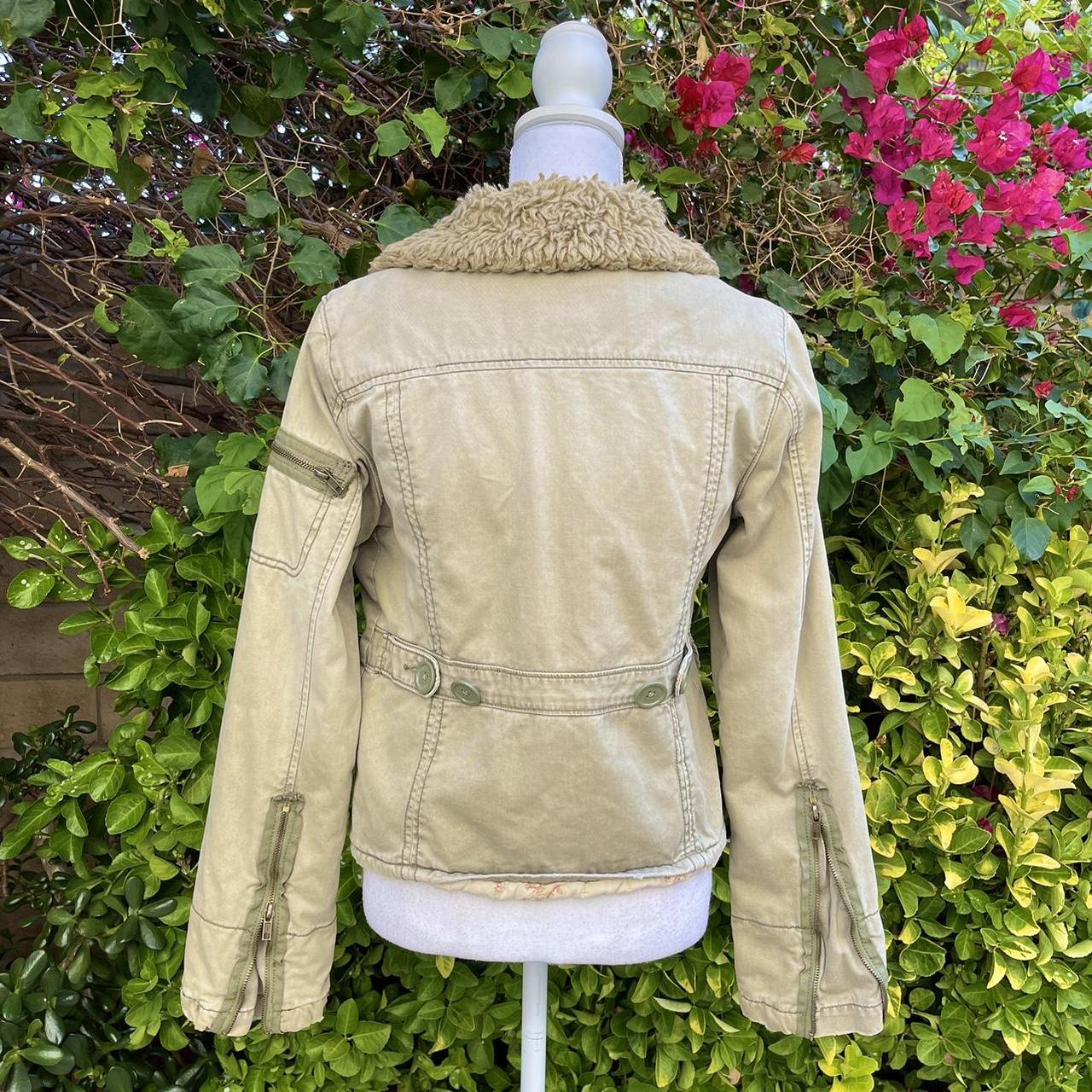 boho cargo army jacket ☽༓･*˚⁺‧ sherpa trim, penny... Depop