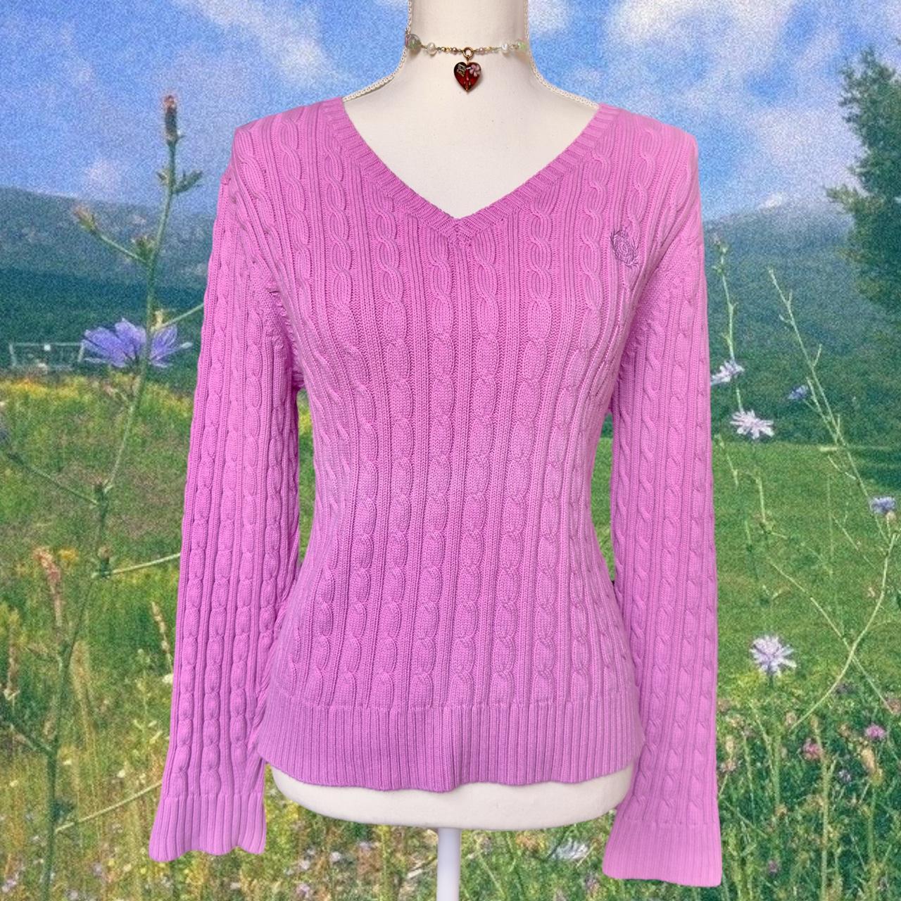 y2k cable knit sweater ☽༓･*˚⁺‧͙ off the shoulder... - Depop