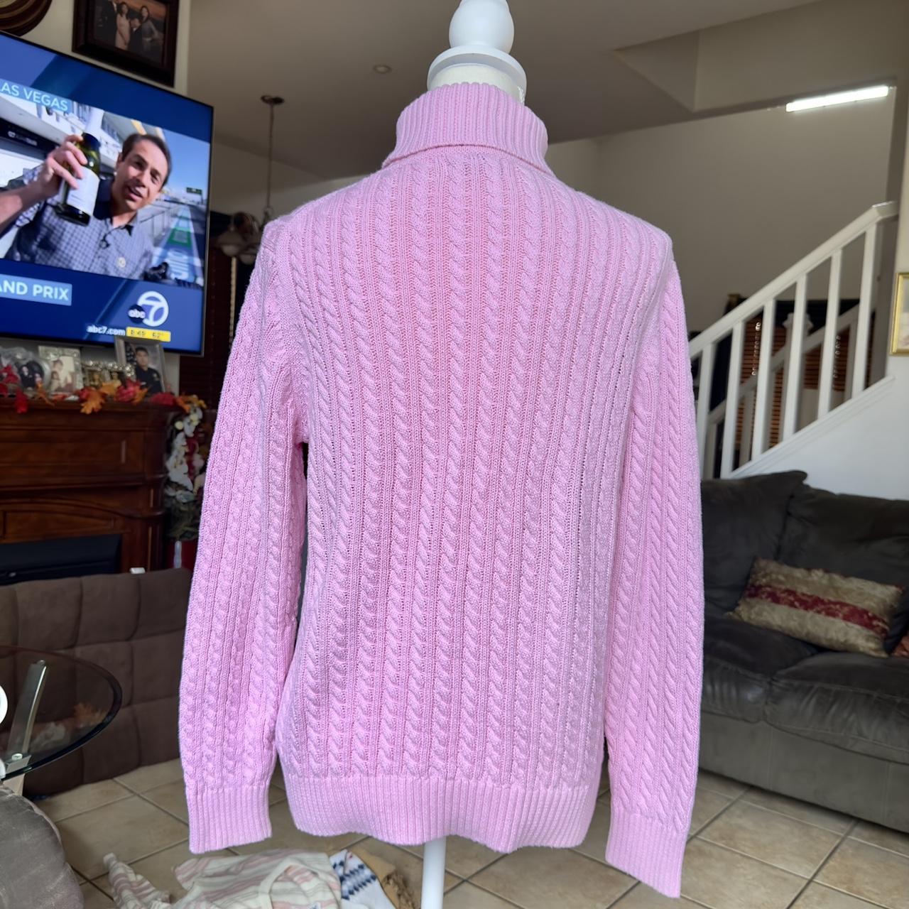pink oversized cable knit sweater ☽༓･*˚⁺‧͙ chunky... - Depop