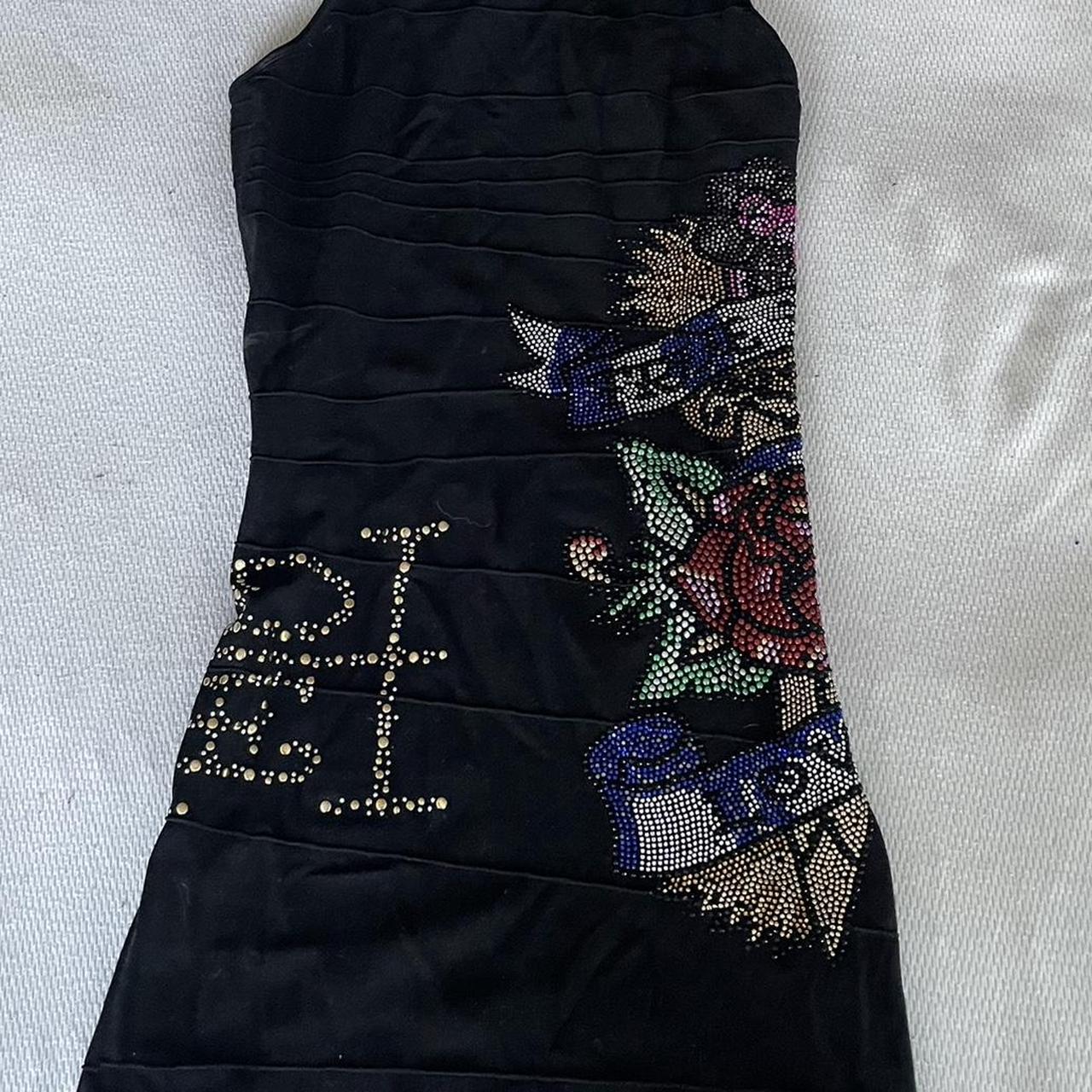 ED HARDY TURTLENECK HALTER DRESS bedazzled all... - Depop