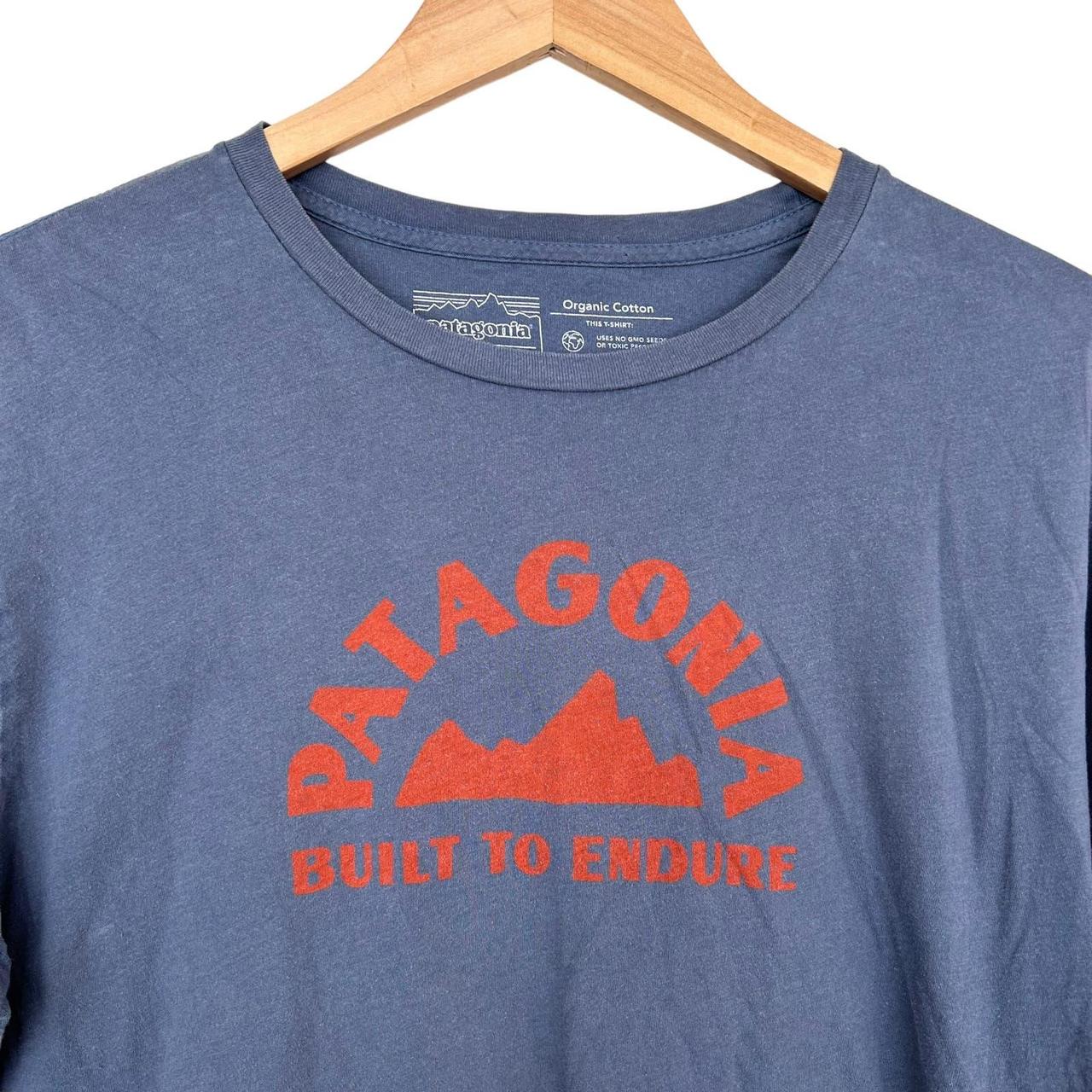 Patagonia Blue Built To Endure Slim Fit T Shirt Sz... - Depop
