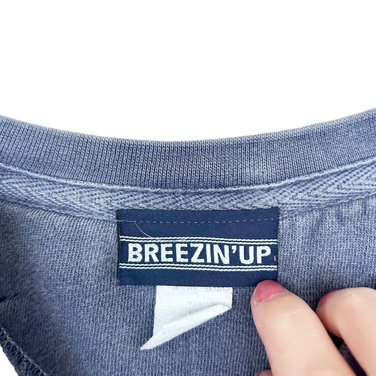 Breezin Up East Hampton Blue Split Neck Sweatshirt - Depop