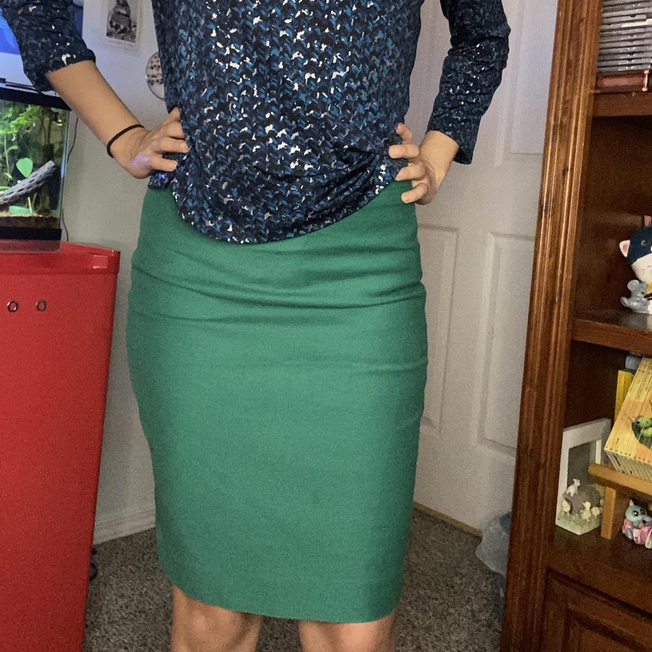 J crew green outlet pencil skirt