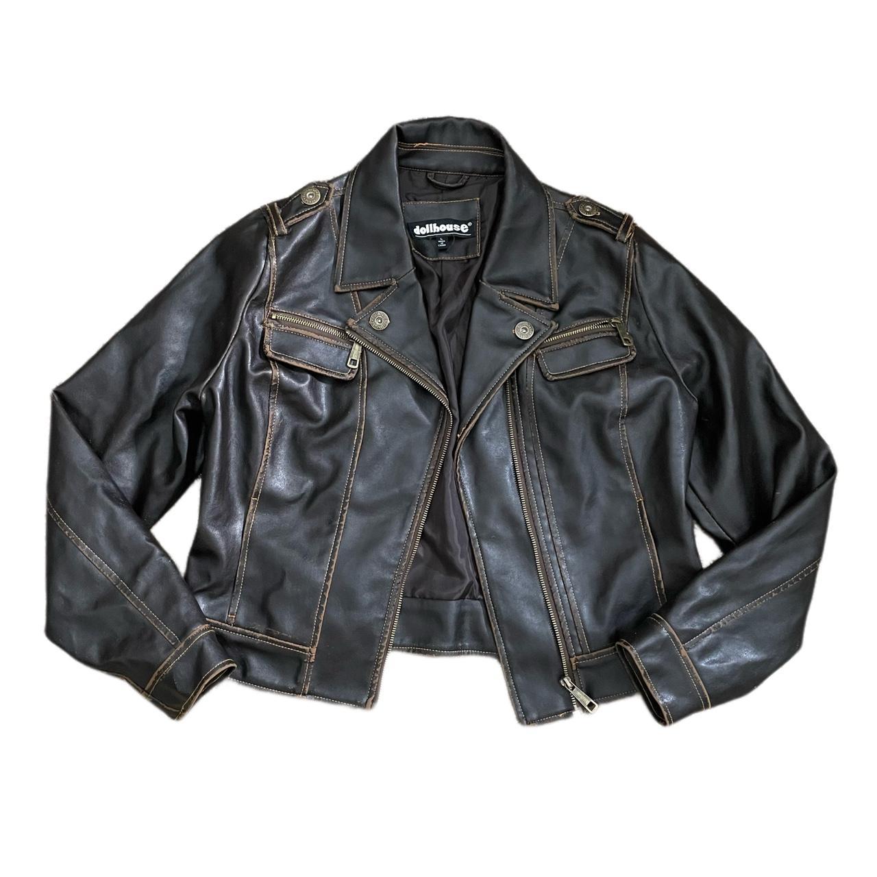 90’s grunge Dollhouse brownish black faux leather... Depop