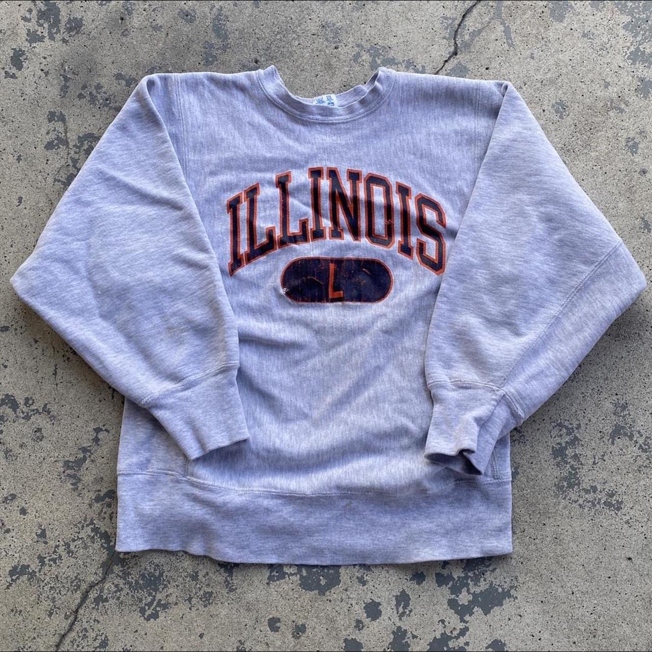 Vintage 80s Champion Reverse Weave Illinois... - Depop