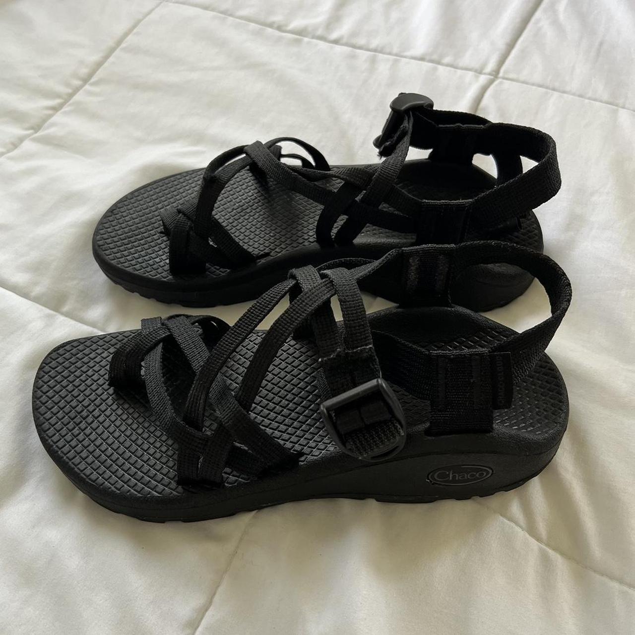 CHACO black sandals SIZE W6 Flaws just a small Depop