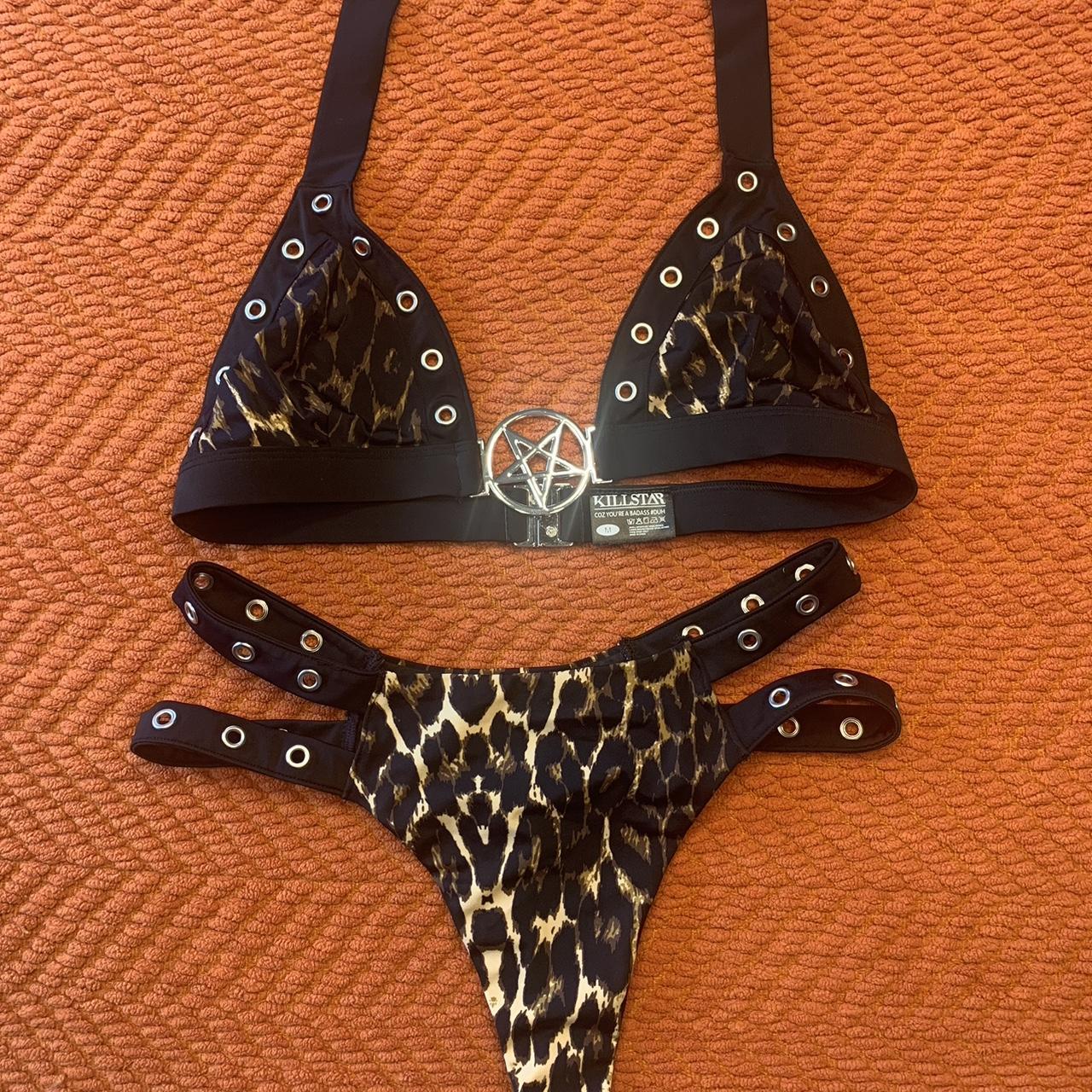 🦇goth Cheetah Print Bikini 🦇 Goth Swimwear Depop