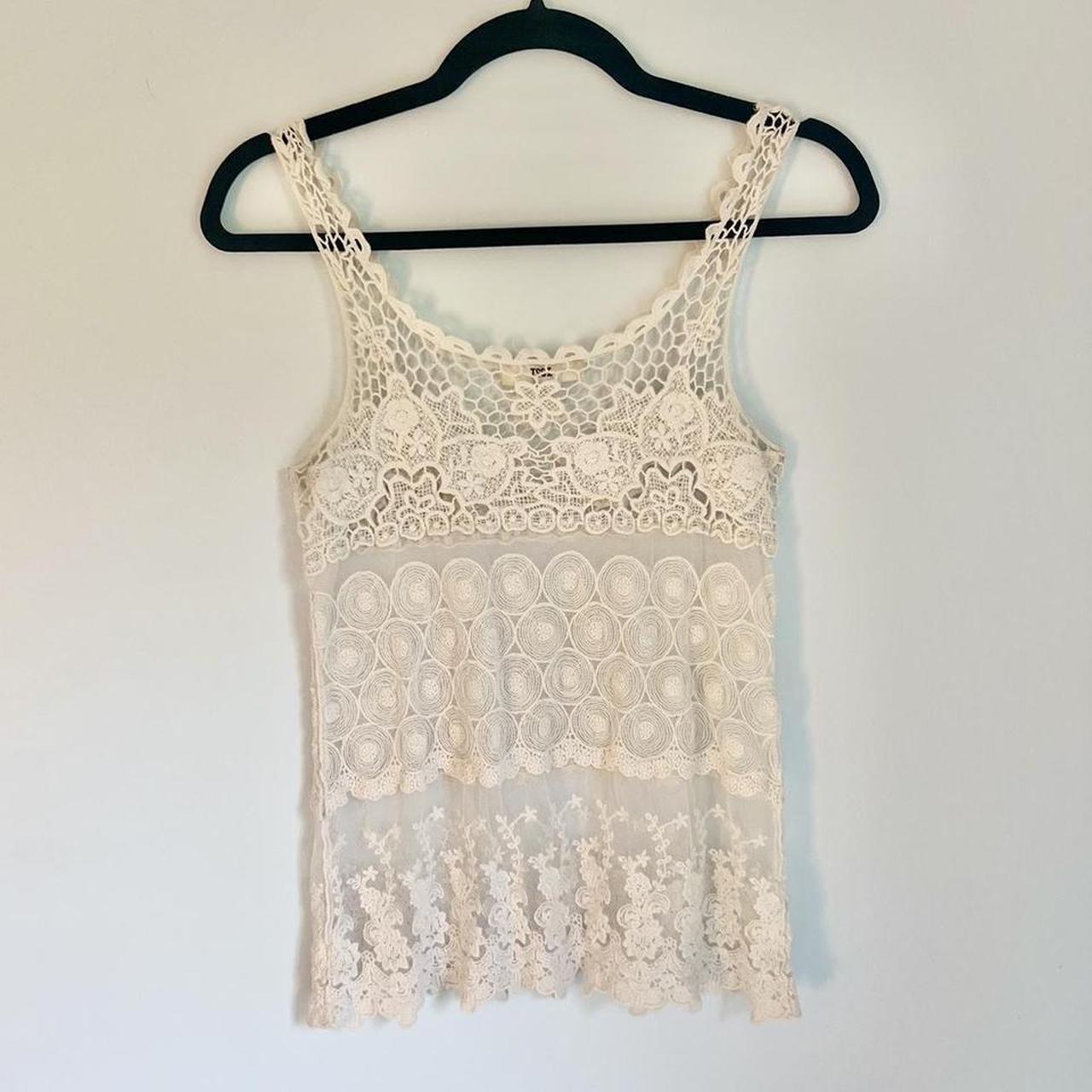 Off white lace top in great condition! No tagged... - Depop