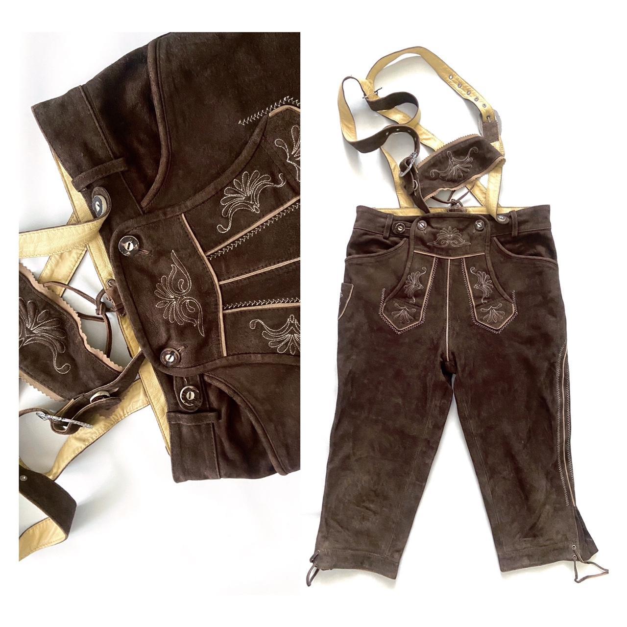 Men's Brown and Cream Dungareesoveralls Depop