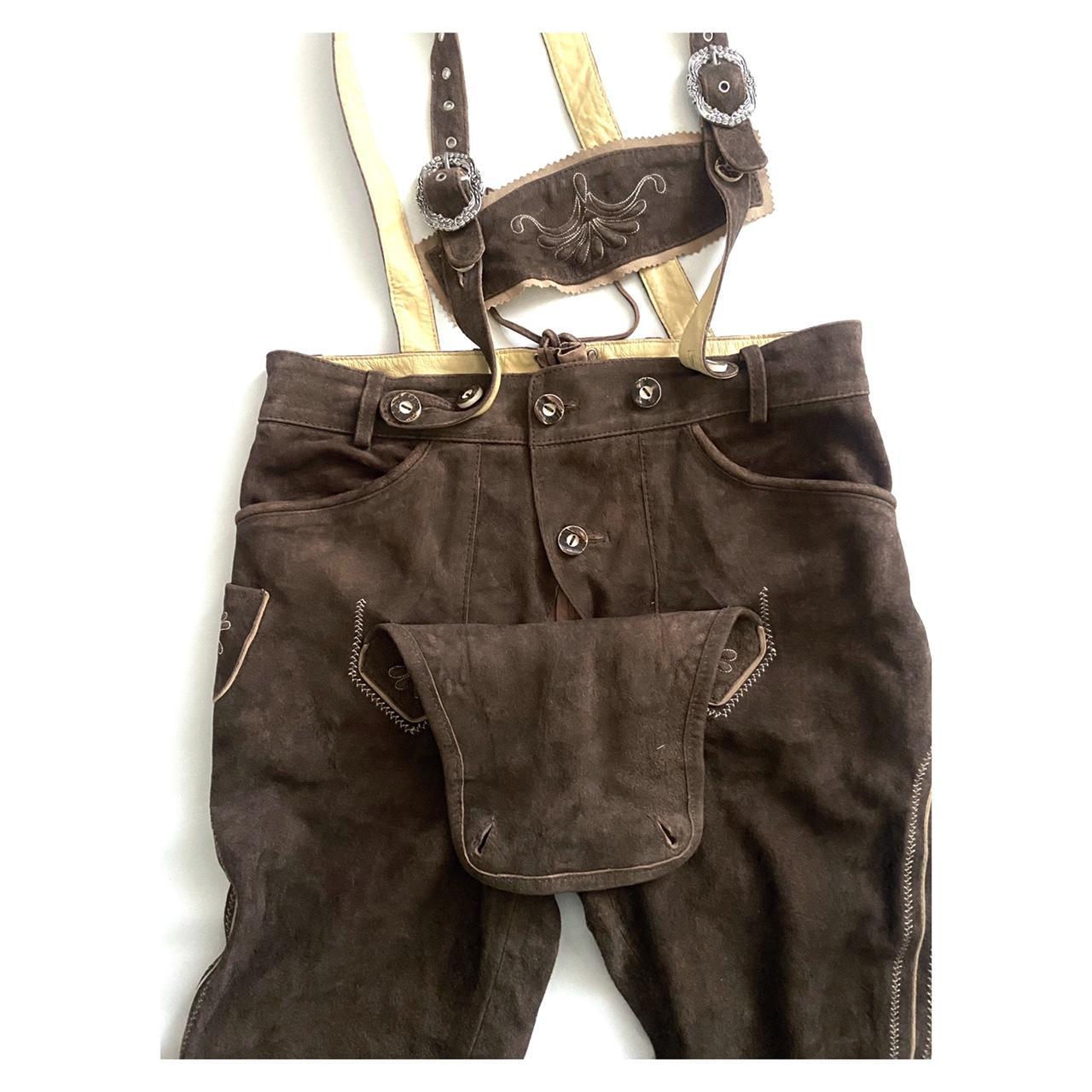 Men's Brown and Cream Dungareesoveralls Depop