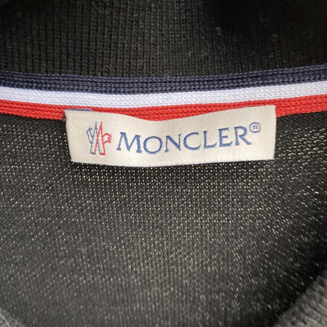 Moncler black polo shirt Size small( quite small... - Depop