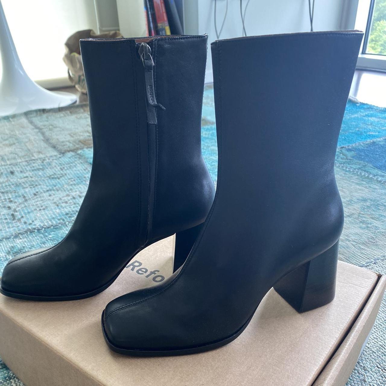 Reformation Nari Black Boots Size 6 UK (NOW SOLD... - Depop