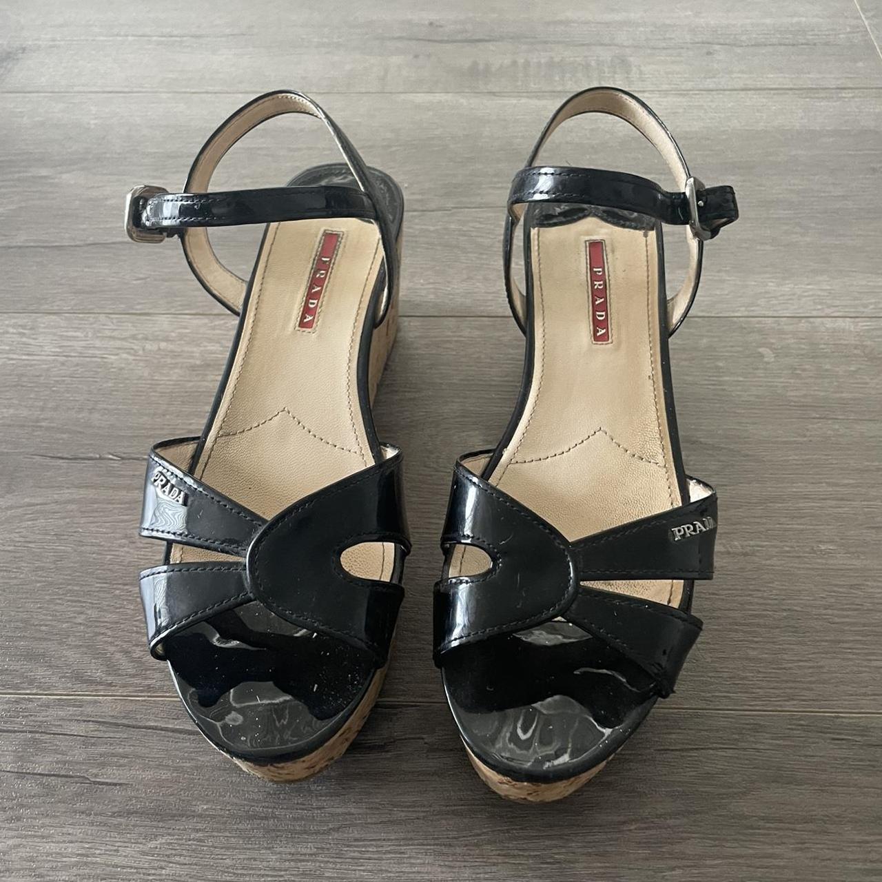 Prada Platform Cork Wedges from 2010s Size 40. Good Depop