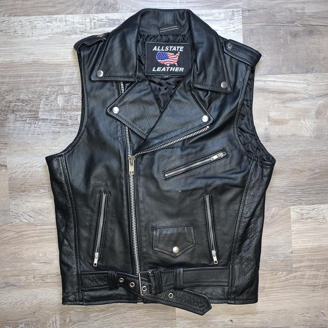 Leather vest VERY HEAVY 100% LEATHER BORDERLINE... - Depop