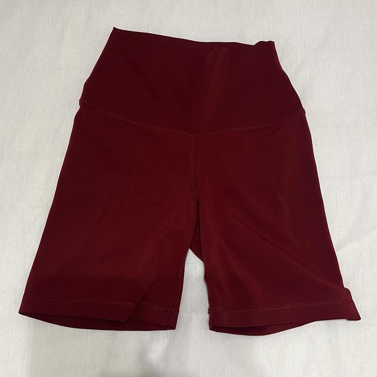 maroon yogalicious biker shorts size medium #shorts... - Depop