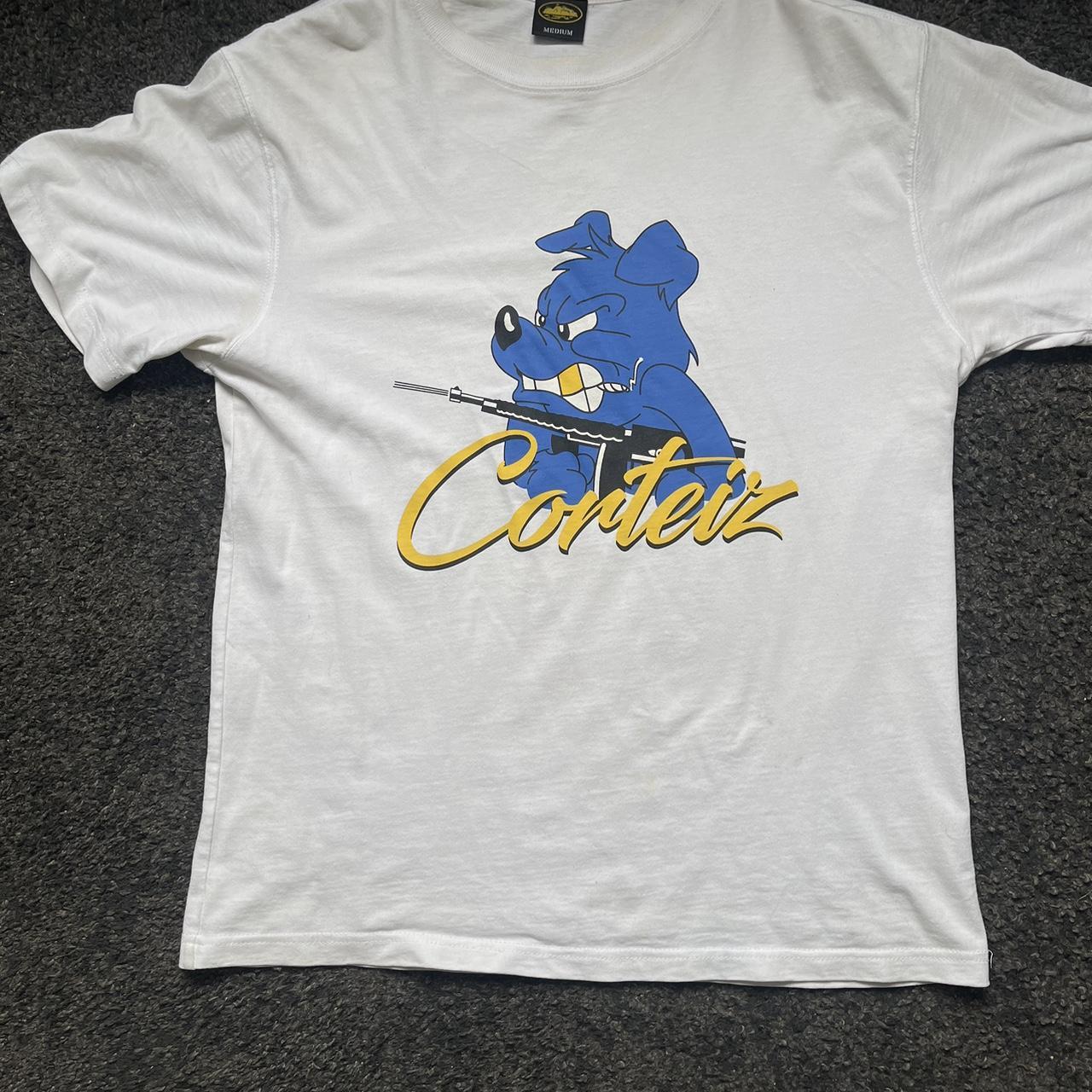 Corteiz Men's White and Blue T-shirt | Depop